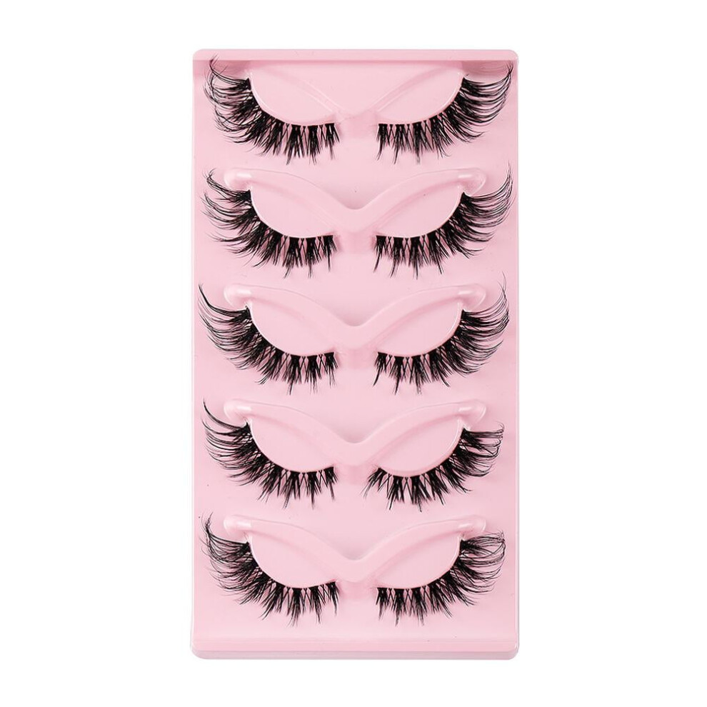 5 Pairs 3D Wispy False Eyelashes Cross Long Thick Soft Fake Lashes for Eyes