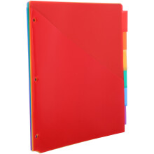 6 separadores de carpeta con pestañas, separadores de plástico resistentes para carpeta de 3 anillas con pestañas, separadores de carpeta