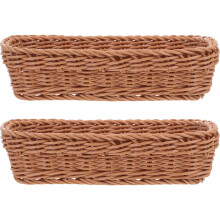 Lot de 2 boîtes de rangement pour couverts en plastique tissé, pour pots à condiments, 26 x 12 x 6 cm