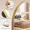 EDX arched wall mirror gold aluminum frame 24x36 inch 5