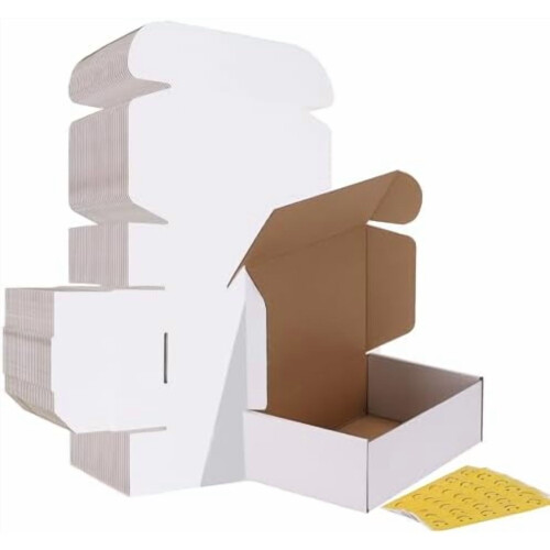 Verzenddozen 9x6x3 inch, wit, gegolfd, set van 30
