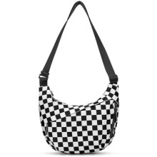 Nylonové polmesiacové crossbody kabelky pre ženy, kockovaná crossbody kabelka, ľahká viacvrecková kabelka hobo, cestovná kabelka Luna