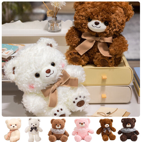 Extra zachte teddybeer pluche speelgoed, 28 cm wit