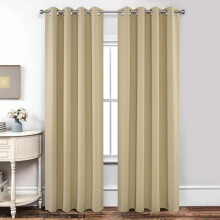 Blackout Curtains 84" L, 2 Panels (52x84", Beige), Thermal Insulated, Room Darkening Grommet Drapes for Living Room & Bedroom – Compatible with