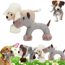 Leinen-Safari-Begleiter, Hundespielzeug aus Leinenstoff, quietschende Kautiere für Hunde, lindern Langeweile und Angstzustände bei Hunden, für