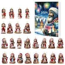 Adventskalender 2025, Adventskalendrar Jul, Säsongskalender 2025 Söt akryldekoration Julklappsask för familj och vänner