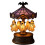 Ghost Carousel Desk Lamp – Stained Glass Circus Tent, 5