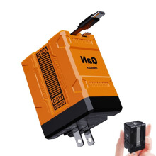 Luchtaire Tapa 2-in-1 120W, Breiseán Balla Intarraingthe & Fillte atá Comhoiriúnach le Fón, Táibléad, Ríomhairí Glúine (Buí)