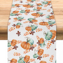 Camino de mesa Cotton Pumpkin & Maple Leaf 13x72in