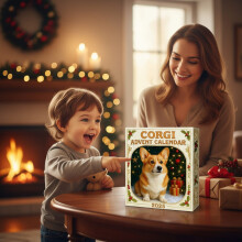 Calendrier de l'Avent Corgi avec 24 cadeaux à l'intérieur, calendrier de compte à rebours de Noël pour les amoureux des chiens, décoration de