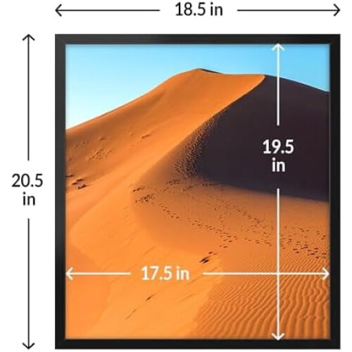 Κορνίζα εικόνας μαύρη 18x20 με HD Plexiglass, κάθετη/οριζόντια οθόνη, συμβατή με αφίσες 18x20 2