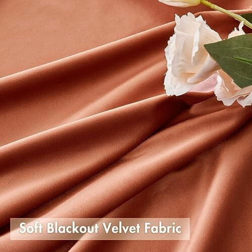 Βελούδινες κουρτίνες Burnt Orange Pom Pom, σετ των 2 τεμαχίων 52x84εκ. 2