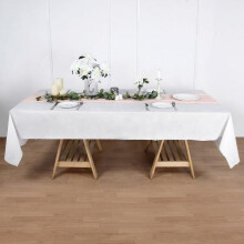 Nappe rectangulaire jetable en papier non tissé BalsaCircle White 50" x 108" pour réception