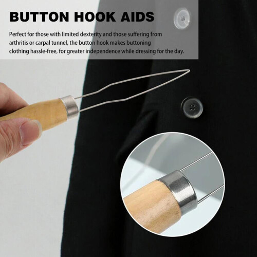 1/2x Button Hook Tool Dressing Aid Tools Zipper Helper For Arthritis B1X0 L5X6 1