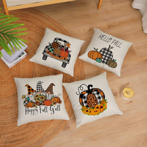 Housses de coussin d'automne 40 x 40 cm (lot de 4) 1