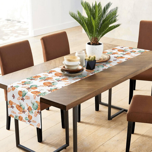 Camino de mesa Cotton Pumpkin & Maple Leaf 13x72in 2