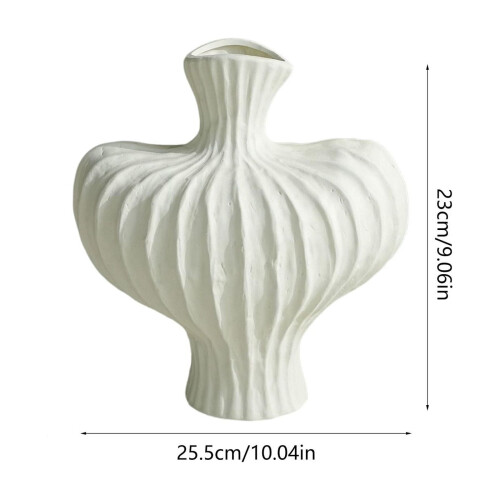 9 Inch White Plastic Glazed Vase 2