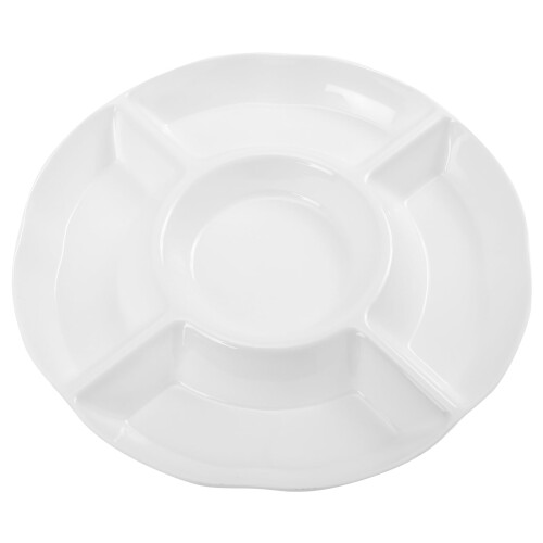 Farfurie compartimentată din melamină, 25 cm, albă