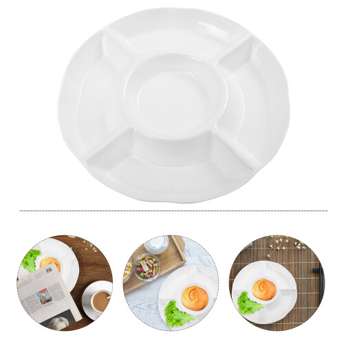 Farfurie compartimentată din melamină, 25 cm, albă 2