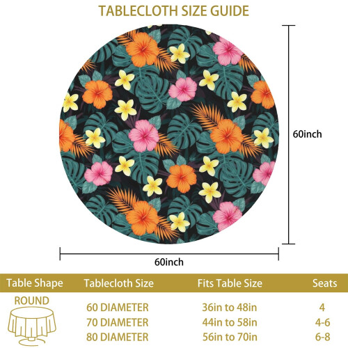 Polyester Round Tablecloth 60 x 60 Inch 2