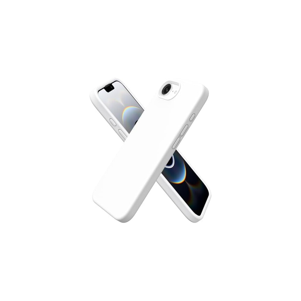 Compatible With Iphone 16E Case 6.1" (2025), Liquid Silicone 3-Layer Shockproof Cover, Anti-Scratch Microfiber Lining, White 9557311747489