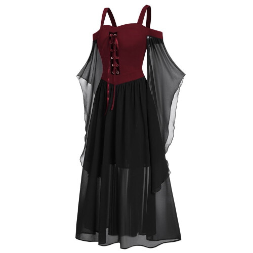 Γυναικείο Μεσαιωνικό Φόρεμα Γοτθικής Μάγισσας, Μεγάλα Μεγέθη Αναγεννησιακού 1