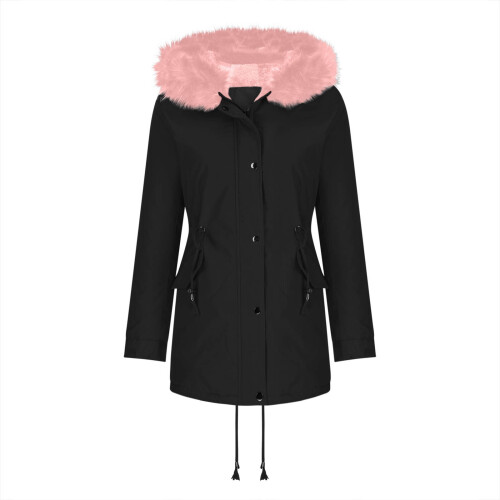Χειμερινά μπουφάν για γυναίκες Parka Coat με κουκούλα Χειμερινό ζεστό βελούδινο casual 2