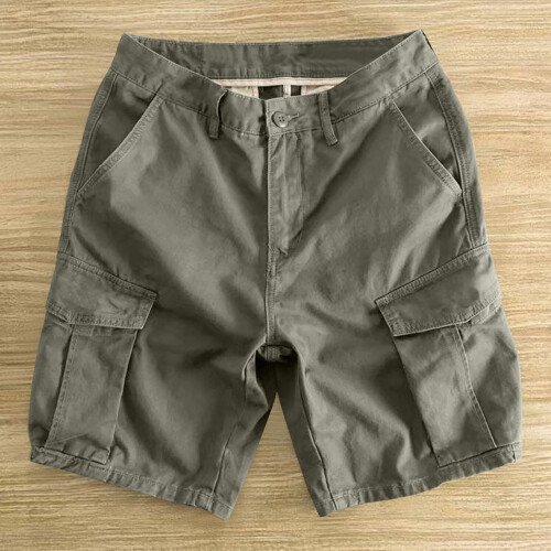 Ανδρικά Σορτς Casual Μονόχρωμα Τσέπες Χαλαρά και Άνετα Σορτς Εργασίας S-4XL 1