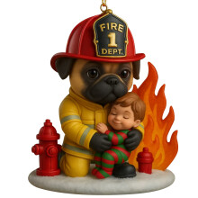 Ornement et statue de Noël de pompier 2025