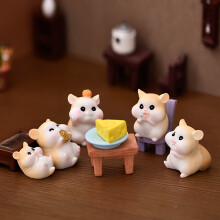Hamsterfigur i harts, set med 10 miniatyrer