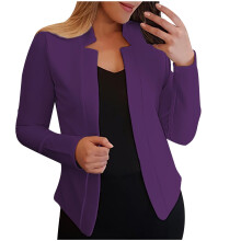 Blazer Jacket for Women Business Blazer Front Open Solid Work Jacket Slim Office Blazer For Daily/Work,Purple