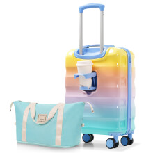 PAPROOS 20" Hartschalenkoffer & Reisetasche, 2-teiliges Set – Leicht, TSA-Schloss, Getränkehalter, erweiterbar, Handgepäcktauglich – Kompatibel