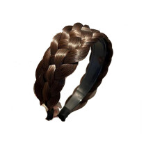 5-strängiges, geflochtenes Haarband aus Kunsthaar, klassisch, mit breiten, dicken Zöpfen, elastisch, mehrfarbig, Damen-Haarschmuck