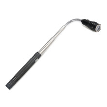 Lanternă telescopică cu zoom, flexibilă, cu 3 LED-uri, magnetică (neagră)