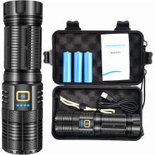 Lanternă reîncărcabilă ZC: 990.000 lumeni, 9000 mAh, rază de acțiune de 3.000 m – Compatibilă cu camping, drumeții, situații de urgență