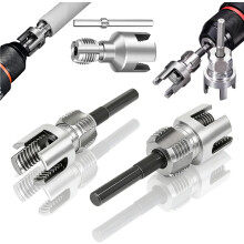 Juego de herramientas para roscar y dar forma a tuberías de PVC/plástico de 1/2" y 3/4" – Doble función, interna y externa