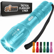 Taktische LED-Taschenlampe, 230 m Leuchtweite, 5 Leuchtmodi, wasserfest, Zoom, kompatibel mit AAA-Batterien