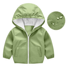 Kukoosong Vestes de pluie zippées à capuche pour petits garçons et filles, vêtements d'hiver légers à manches longues, couleur unie, pour