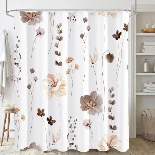 Akvarel blomster bruseforhæng 72x84in