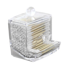 Boîte de rangement en coton avec couvercle, présentoir transparent pour cosmétiques, boîte de rangement de bureau blanche