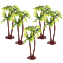 5Pcs Faux Mini Palm Tree Decorative Plastic Coconut Tree Mini for and Miniature Gardens