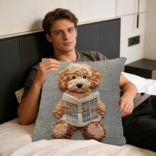 Polyester kussensloop met kattenmotief, 45x45 cm