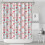 Αδιάβροχη κουρτίνα ντους με floral εκτύπωση 72"x84" με 12 γάντζους 1