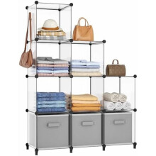 Organisateur de rangement modulaire Ă 9 cubes, 30 cm