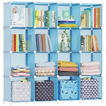 Étagère de rangement à 16 cubes, 30 cm, plastique et métal