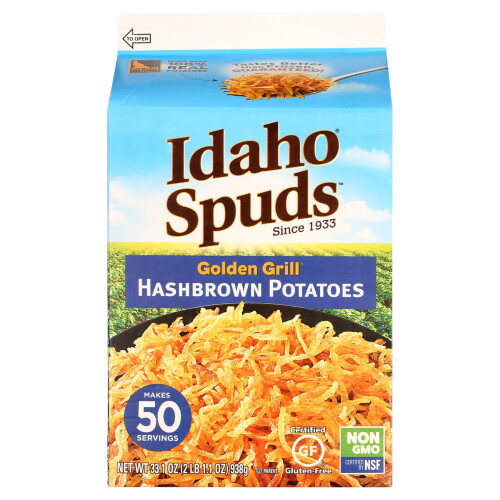 Πατάτες Hashbrown Premium, χαρτοκιβώτιο 1 γαλονιού, 50 μερίδες, χωρίς γλουτένη και kosher