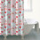 Αδιάβροχη κουρτίνα ντους με floral εκτύπωση 72"x84" με 12 γάντζους 4