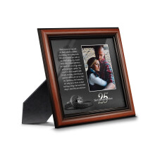 25th Wedding Anniversary Picture Frame Gift, Silver Keepsake for Couples, Parents or Friends, Fits a 4x6 Photo