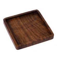 Diófa keményfa poháralátétek, négyzet alakú fa italalátétek, poháralátétek, dohányzóasztal dekorációk (3,5"x3,5"x0,4")