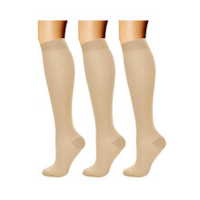 Spring Winter Classic Color Thin Compression Socks Women's Knee High Cotton Socks